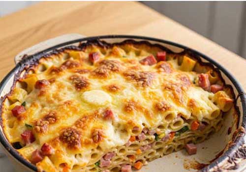 Gratin de Pâtes Crémeux aux Légumes "Cachés" et Jambon