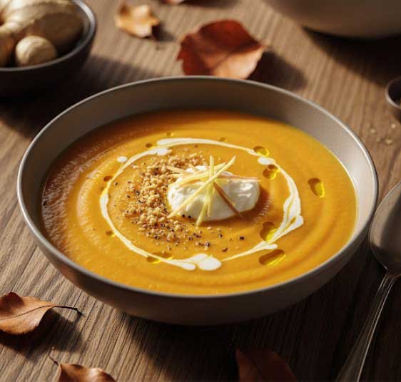 soupe-potimarron-gingembre Soupe crémeuse de potimarron et gingembre
