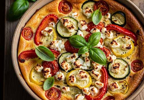 Clafoutis Salé aux Légumes du Soleil et Feta Végétale
