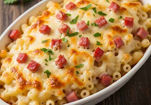 Gratin de coquillettes jambon-fromage