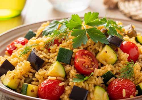 Pilaf aux légumes méditerranéens