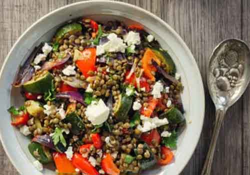 Salade de Lentilles du Puy aux Légumes Rôtis