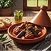 Plats de Tajine d'Agneau aux Aubergines