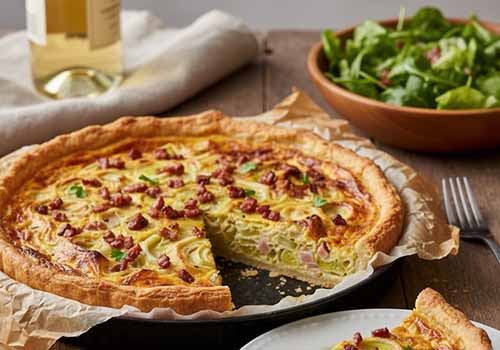Tarte aux poireaux et lardons