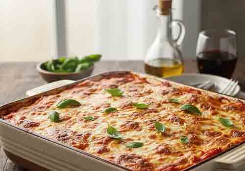 Lasagnes Napolitaines sortant du four
