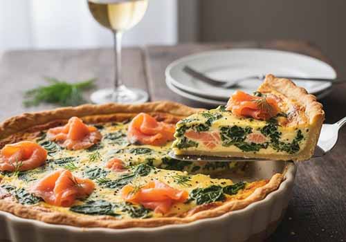Quiche aux épinards et au saumon fumé