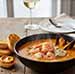 Soupe de Poisson ou Bisque à base de poisson, crevettes et moules