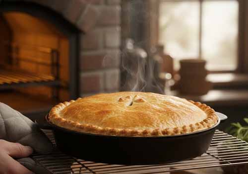 Une Tourte au poulet tout juste sortie du four