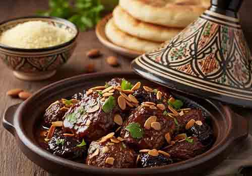 Tajine de Bœuf aux Pruneaux et Amandes