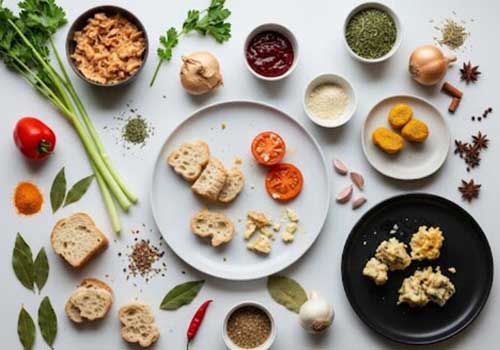 des restes alimentaires dans des assiettes